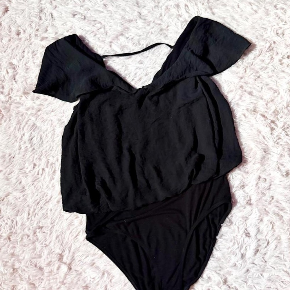Torrid Slinky Whimsygoth Dark Fairy Flutter Sleeve Bodysuit Womens 0 Flowy